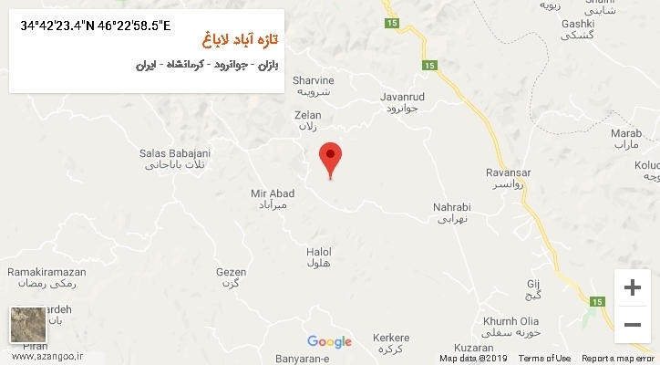 روستای تازه آباد لاباغ بر روی نقشه
