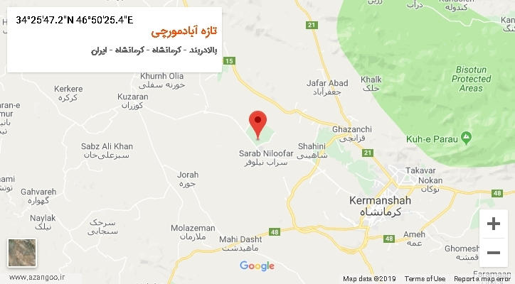 روستای تازه آبادمورچی بر روی نقشه