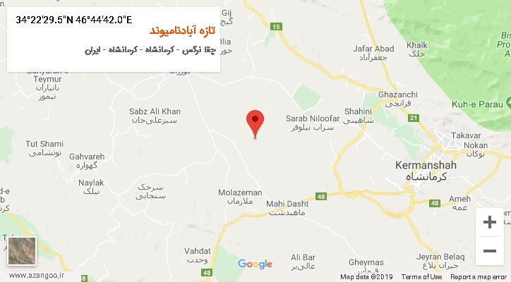 روستای تازه آبادنامیوند بر روی نقشه