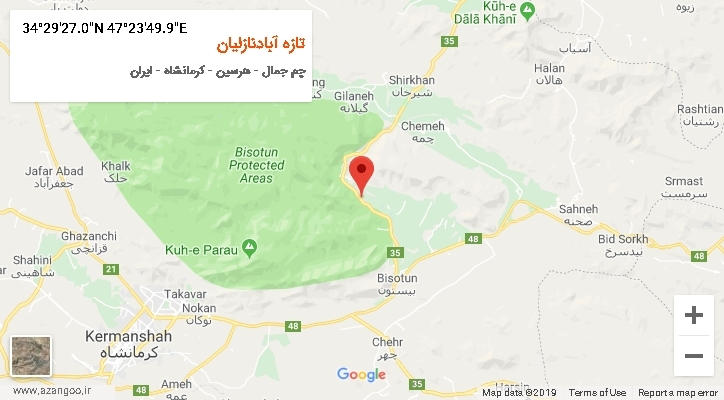 روستای تازه آبادنازلیان بر روی نقشه