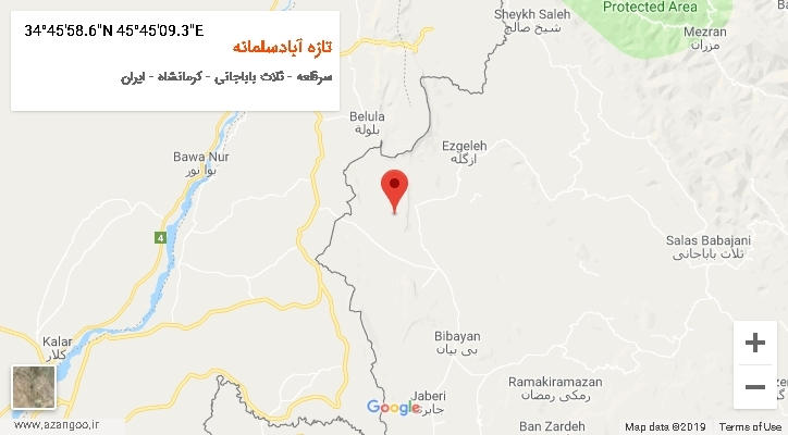 روستای تازه آبادسلمانه بر روی نقشه