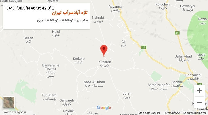 روستای تازه آبادسرآب تیران بر روی نقشه