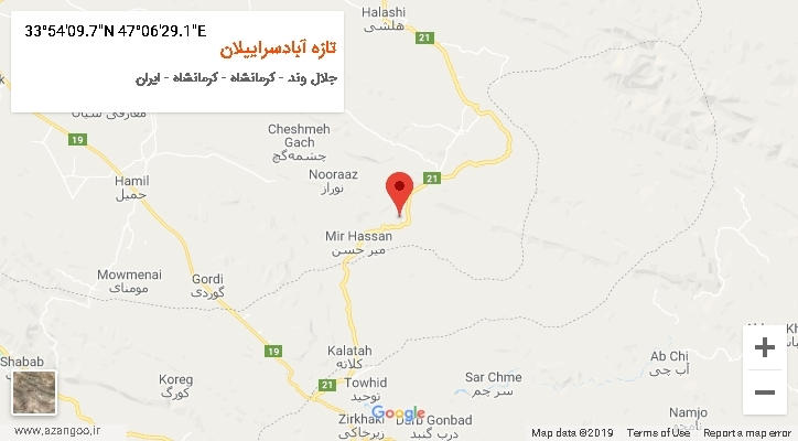 روستای تازه آبادسراییلان بر روی نقشه