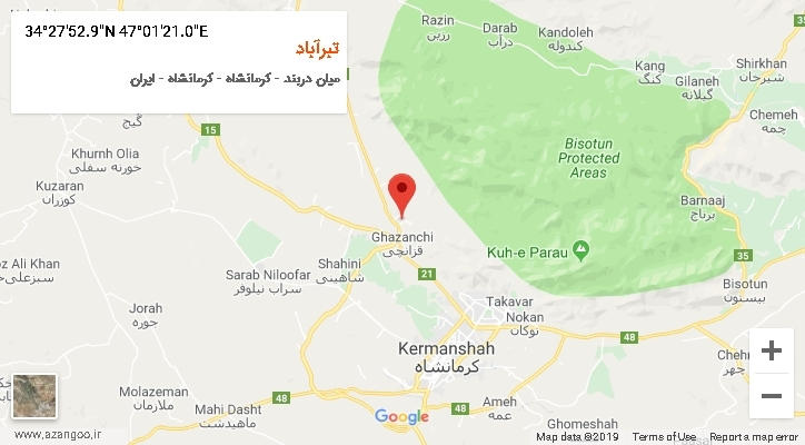 روستای تبرآباد بر روی نقشه