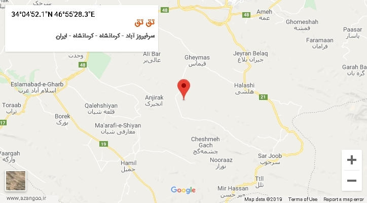 روستای تق تق بر روی نقشه