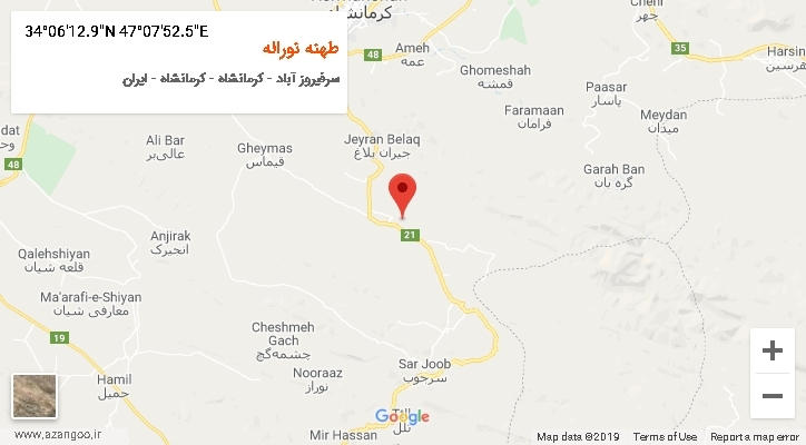 روستای طهنه نوراله بر روی نقشه