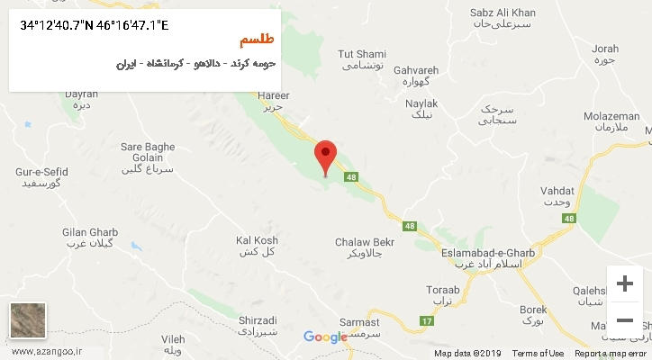 روستای طلسم بر روی نقشه