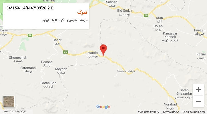 روستای تمرک بر روی نقشه