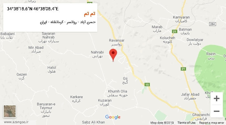 روستای تم تم بر روی نقشه