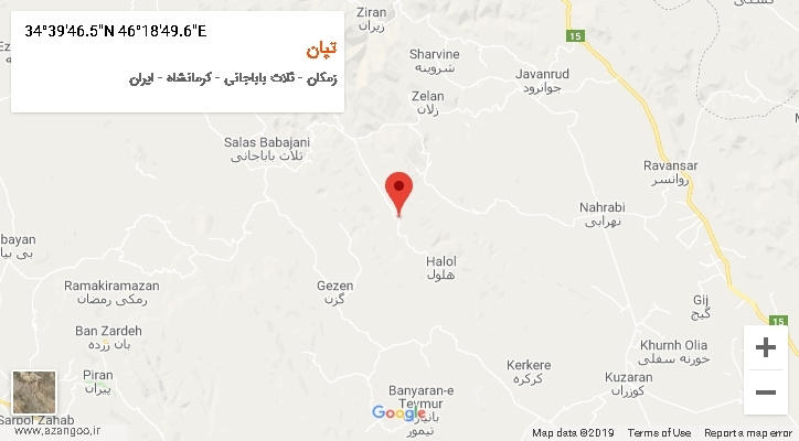 روستای تپان بر روی نقشه