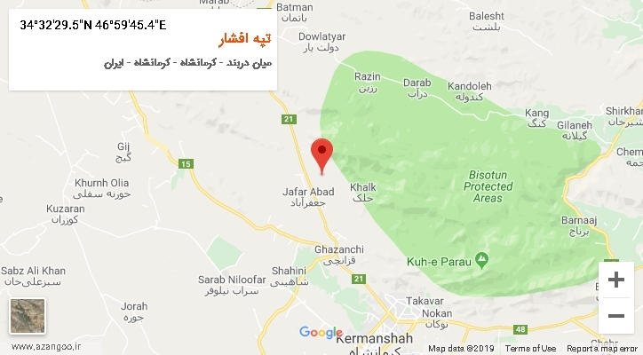 روستای تپه افشار بر روی نقشه