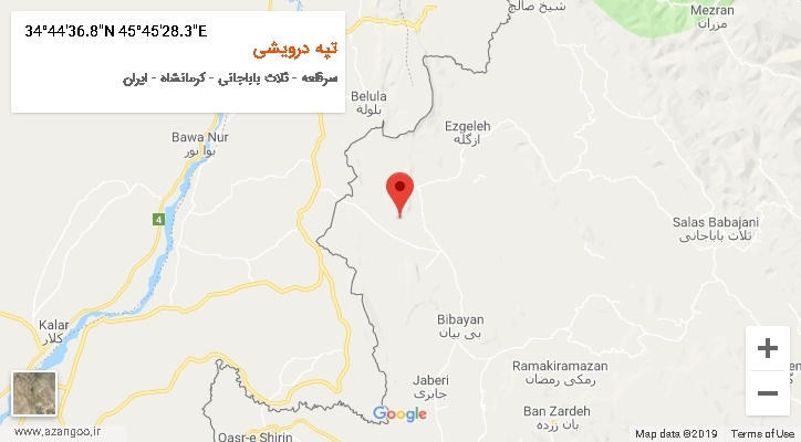 روستای تپه درویشی بر روی نقشه