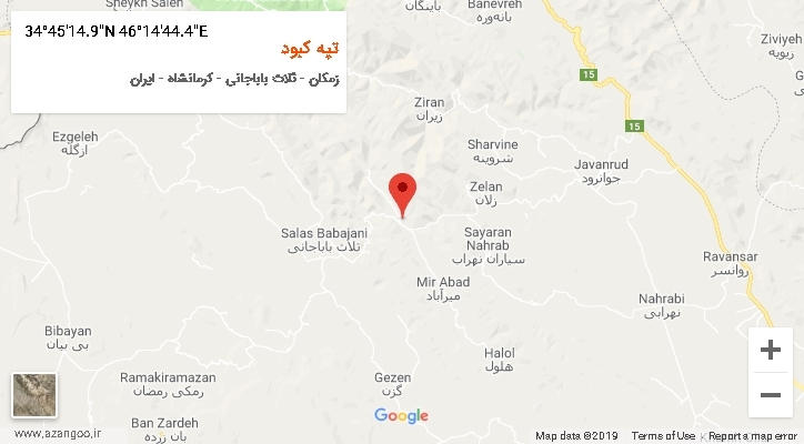 روستای تپه کبود بر روی نقشه