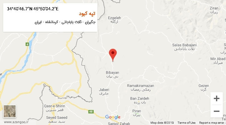 روستای تپه کبود بر روی نقشه