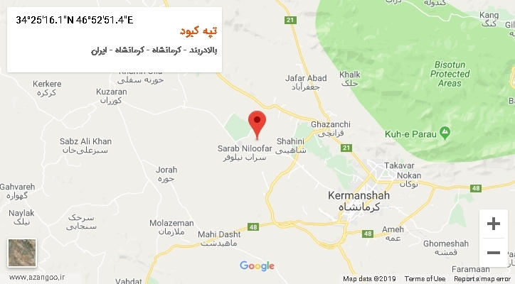 روستای تپه کبود بر روی نقشه