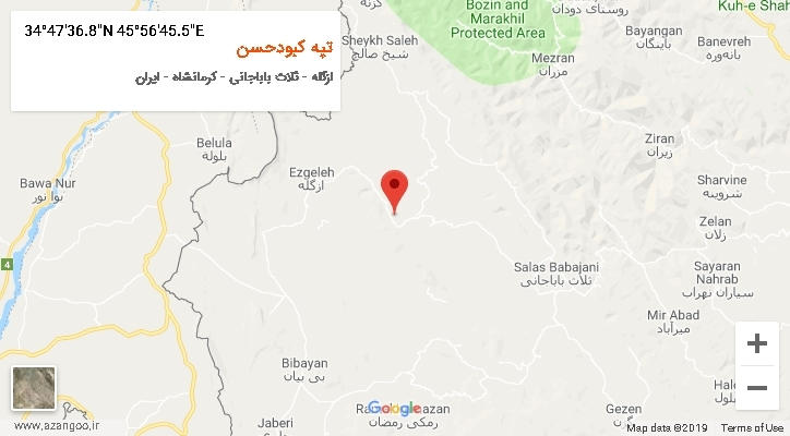 روستای تپه کبودحسن بر روی نقشه