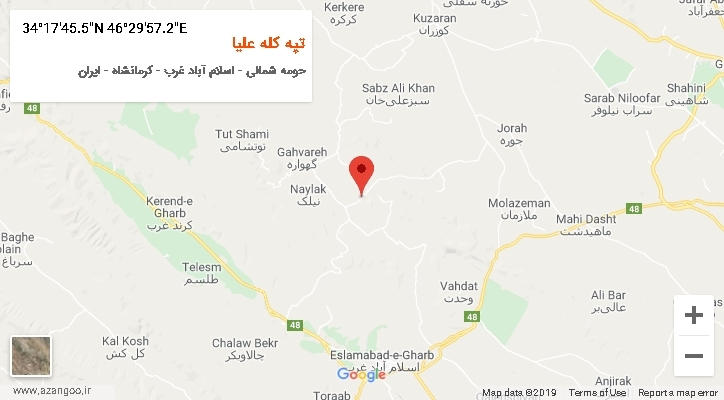 روستای تپه کله علیا بر روی نقشه