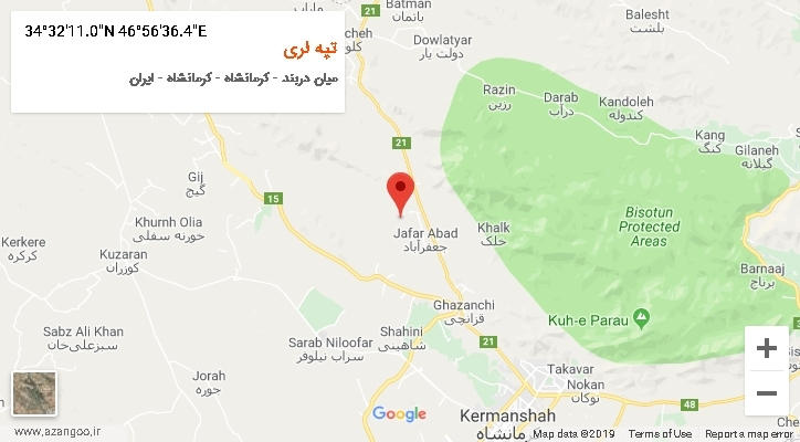 روستای تپه لری بر روی نقشه