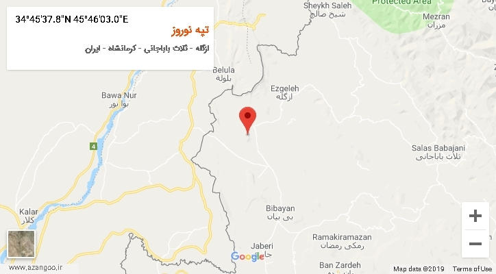 روستای تپه نوروز بر روی نقشه