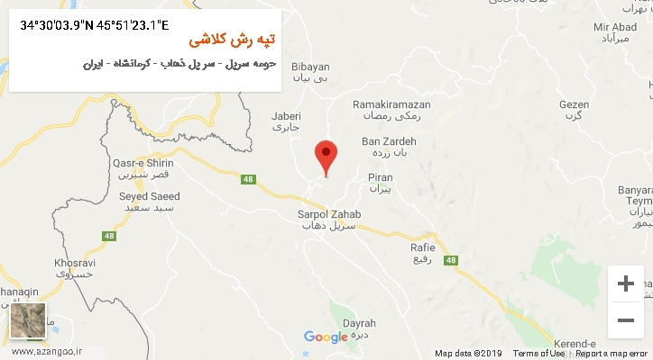 روستای تپه رش کلاشی بر روی نقشه