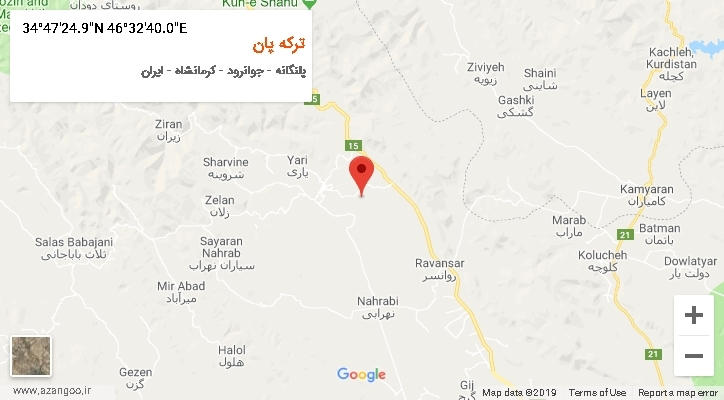 روستای ترکه پان بر روی نقشه