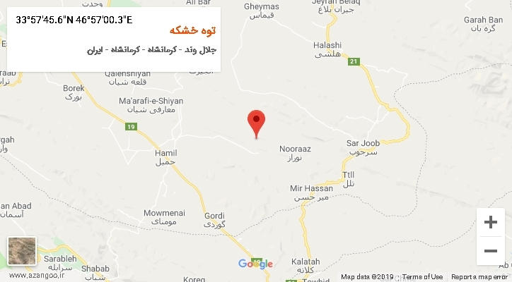 روستای توه خشکه بر روی نقشه