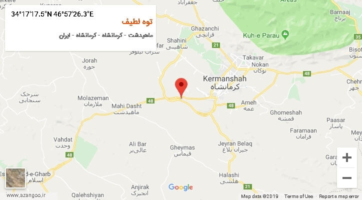 روستای توه لطیف بر روی نقشه