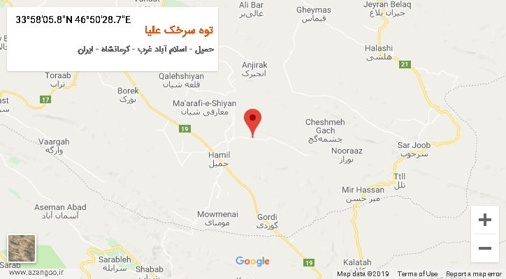 روستای توه سرخک علیا بر روی نقشه