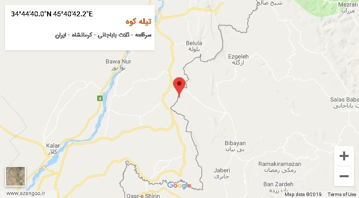 روستای تیله کوه بر روی نقشه