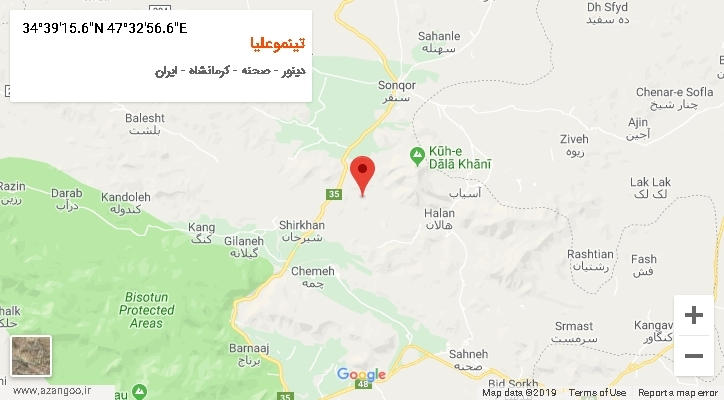 روستای تینموعلیا بر روی نقشه