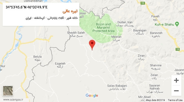 روستای تیره عالی بر روی نقشه