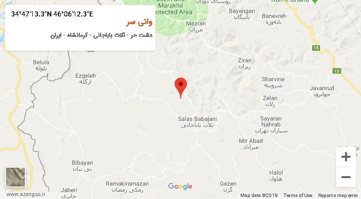 روستای وانی سر بر روی نقشه
