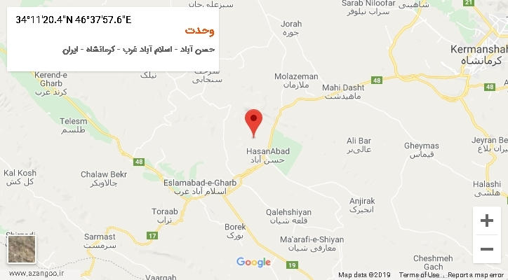 روستای وحدت بر روی نقشه
