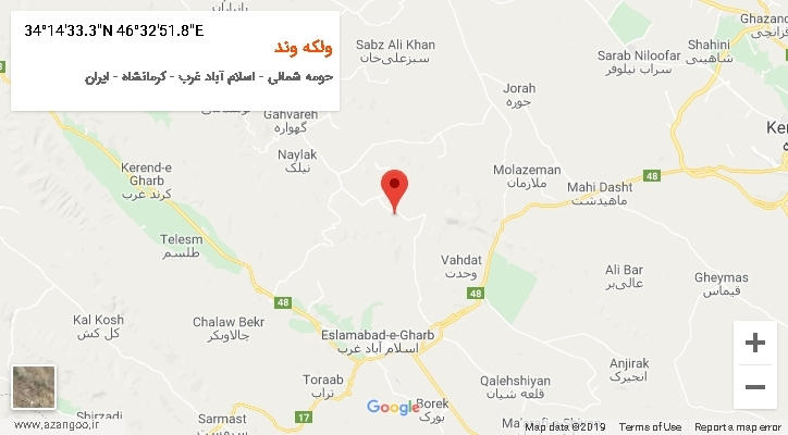 روستای ولکه وند بر روی نقشه