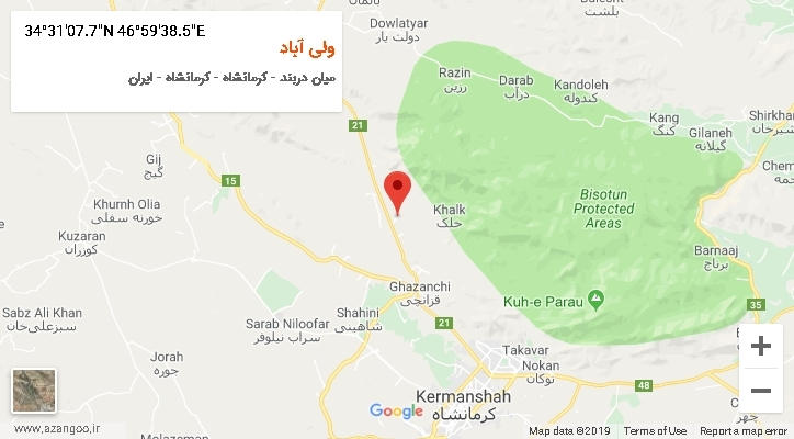 روستای ولی آباد بر روی نقشه