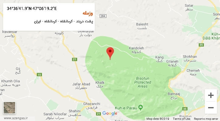 روستای وزمله بر روی نقشه