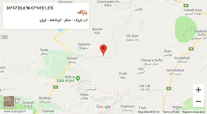 روستای یارگله بر روی نقشه