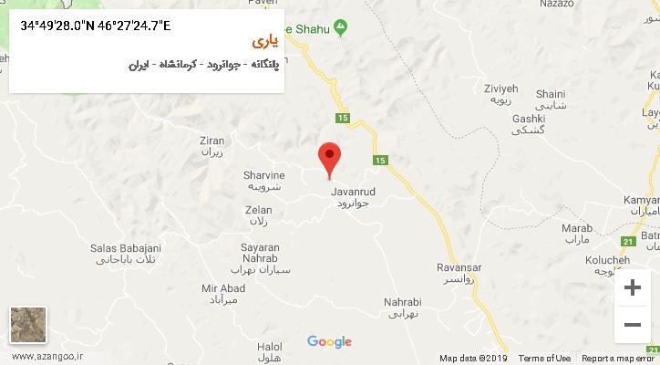 روستای یاری بر روی نقشه