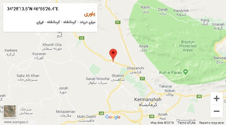 روستای یاوری بر روی نقشه