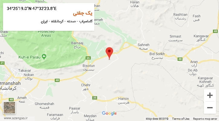 روستای یک جفتی بر روی نقشه