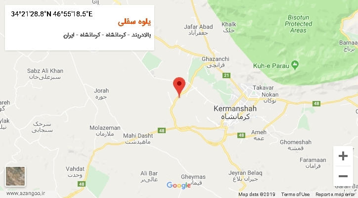 روستای یلوه سفلی بر روی نقشه