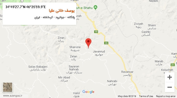 روستای یوسف خانی علیا بر روی نقشه