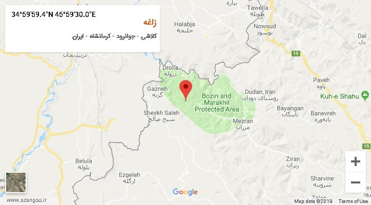 روستای زاغه بر روی نقشه