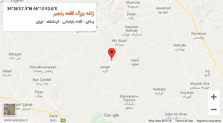 روستای زاغه بزرگ قلعه رنجبر بر روی نقشه