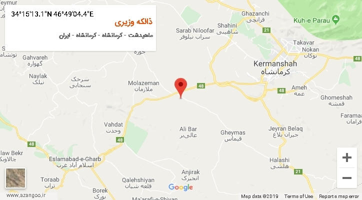 روستای ذالکه وزیری بر روی نقشه
