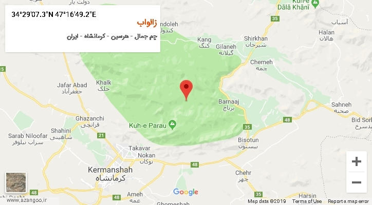 روستای زالواب بر روی نقشه