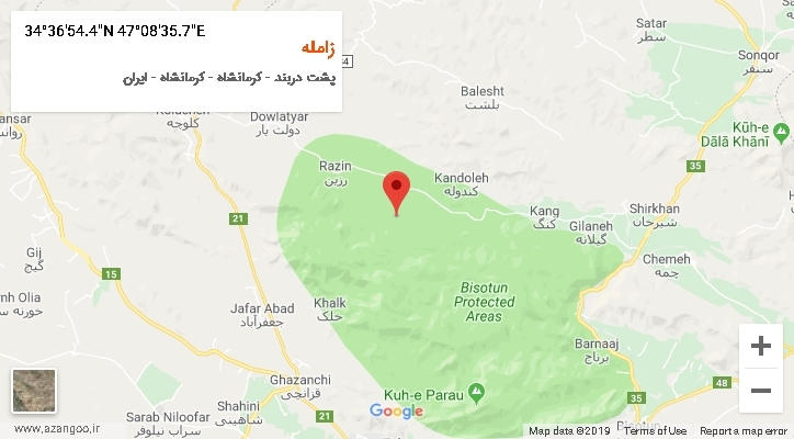 روستای زامله بر روی نقشه