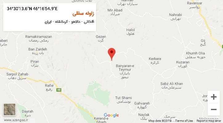 روستای زاوله سفلی بر روی نقشه