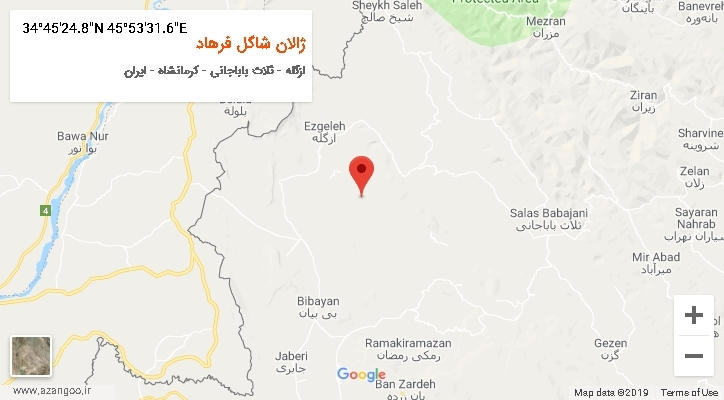 روستای ژالان شاگل فرهاد بر روی نقشه