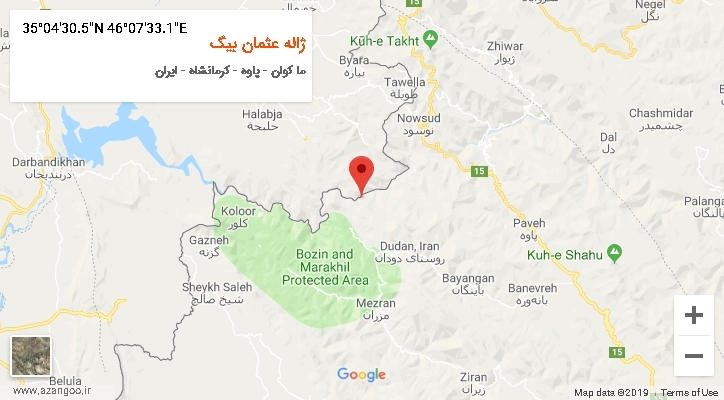 روستای ژاله عثمان بیگ بر روی نقشه